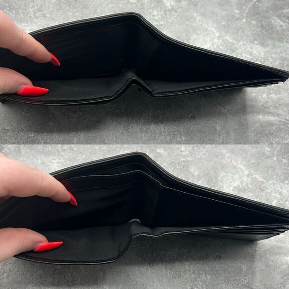 Dior Homme Black Houndstooth Bifold Wallet Canvas Leather Trim - Picture 9 of 15